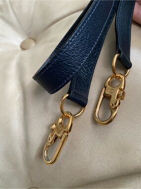Gucci Vintage Replacement Bag Strap Navy Leather GG Authentic Italy